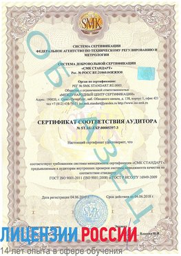 Образец сертификата соответствия аудитора №ST.RU.EXP.00005397-3 Щекино Сертификат ISO/TS 16949